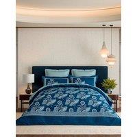 V&A Pure Cotton Eastern Bloom Bedding Set Indigo Mix