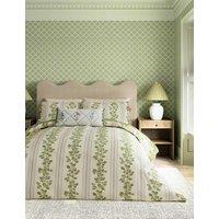 Sanderson Pure Cotton Cobnut Stripe Bedding Set Green