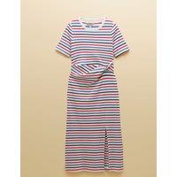 Joules Pure Cotton Jersey Striped Midi T-Shirt Dress Multi