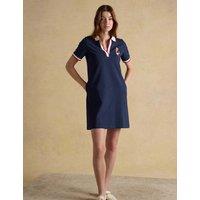Joules Pure Cotton Collared Mini T-Shirt Dress Navy