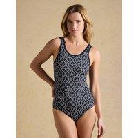 Joules Printed Cut Out Scoop Neck Swimsuit Navy Mix