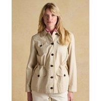 Joules Pure Cotton Lightweight Collared Utility Jacket Neutral