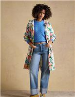 Joules Waterproof Floral Hooded Packaway Raincoat Multi