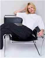 Pinstripe Tailored Wide Leg Trousers