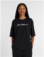 New Balance Pure Cotton Oversized Script Graphic T-Shirt White