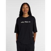 New Balance Pure Cotton Oversized Script Graphic T-Shirt Black
