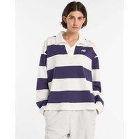 New Balance Pure Cotton Striped Rugby Shirt Navy Mix