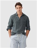 Rodd & Gunn Coromandel Slim Fit Pure Linen Shirt Teal Green