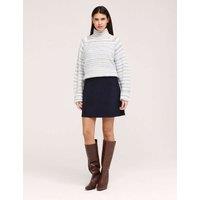 Finery London Twill Mini A-Line Skirt Navy