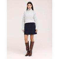 Finery London Twill Mini A-Line Skirt Navy