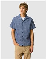 Rodd & Gunn Regular Fit Cotton Rich Printed Shirt Indigo