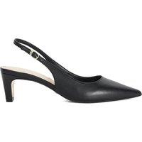 Dune London Wide Fit Leather Buckle Slingback Shoes Black