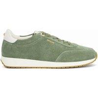 Dune London Leather Lace Up Trainers Sage