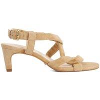 Dune London Leather Strappy Kitten Heel Sandals Taupe