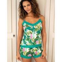 Pour Moi Sofa Loves Lace Jersey Cami and Short PJ Set Teal Mix