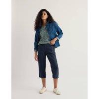 Seasalt Cornwall Pure Linen Straight Leg Cropped Trousers Navy