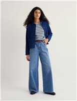 Pure Cotton Striped Slash Neck Top