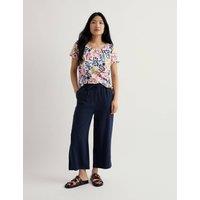 Seasalt Cornwall Cotton Blend Floral Scoop Neck Relaxed Top Multi