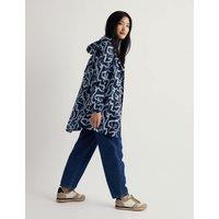 Seasalt Cornwall Geometric Waterproof Hooded Packaway Raincoat Navy Mix