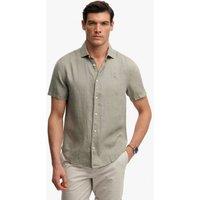 Superdry & Co Relaxed Fit Pure Linen Short Sleeve Shirt Green