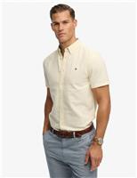 Superdry & Co Relaxed Fit Short Sleeve Oxford Shirt Yellow