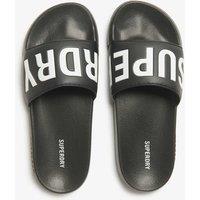 Superdry & Co Logo Flat Pool Sliders Black