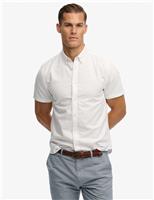 Superdry & Co Relaxed Fit Short Sleeve Oxford Shirt Light Blue