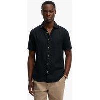 Superdry & Co Relaxed Fit Pure Linen Short Sleeve Shirt Navy