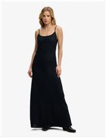 Scoop Neck Bias Cut Maxi Cami Slip Dress