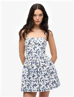 Superdry & Co Floral Sweetheart Neck Cami Mini Dress White Mix