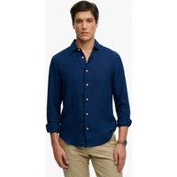 Superdry & Co Relaxed Fit Pure Linen Shirt Blue