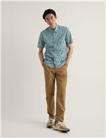 Seasalt Cornwall Pure Cotton Geometric Short Sleeve Shirt Blue Mix