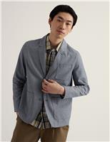 Regular Fit Pure Cotton Textured Blazer