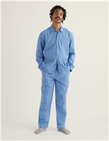 Seasalt Cornwall Pure Cotton Striped Pyjama Set Blue Mix