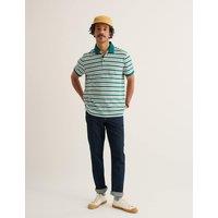 Seasalt Cornwall Pure Cotton Pique Striped Polo Shirt Blue Mix