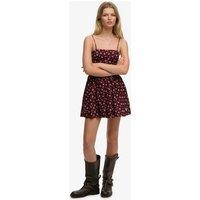 Superdry & Co Floral Sweetheart Neck Cami Mini Dress Burgundy Mix