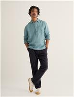 Seasalt Cornwall Regular Fit Pure Linen Overhead Shirt Blue