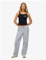 Pure Cotton Striped Elasticated Waist Trousers