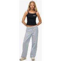 Superdry & Co Pure Cotton Striped Elasticated Waist Trousers Blue Mix