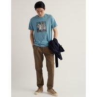 Seasalt Cornwall Pure Cotton Sailing Boat Graphic T-Shirt Blue Mix