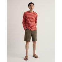 Seasalt Cornwall Pure Cotton Striped Crew Neck Top Red Mix