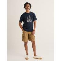 Seasalt Cornwall Pure Cotton Sailboat Graphic T-Shirt Dark Navy Mix
