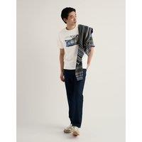 Seasalt Cornwall Pure Cotton Coastal Graphic T-Shirt White Mix