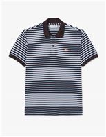 Lacoste Cotton Rich Striped Polo Shirt Blue Mix