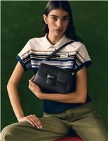 Lacoste Faux Leather Flap Shoulder Bag Black