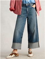 Straight Leg Turn Up Ankle Grazer Jeans