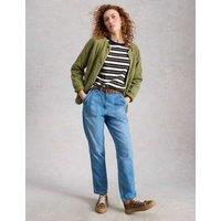 White Stuff Mid Rise Straight Leg Ankle Grazer Jeans Blue Denim
