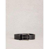 White Stuff Leather Rectangular Buckle Belt Black