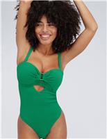Boux Avenue Honolulu Textured Wired Padded Swimsuit (B-F) Green