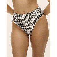 Freya Koh Tao Printed High Waisted Bikini Bottoms Black Mix